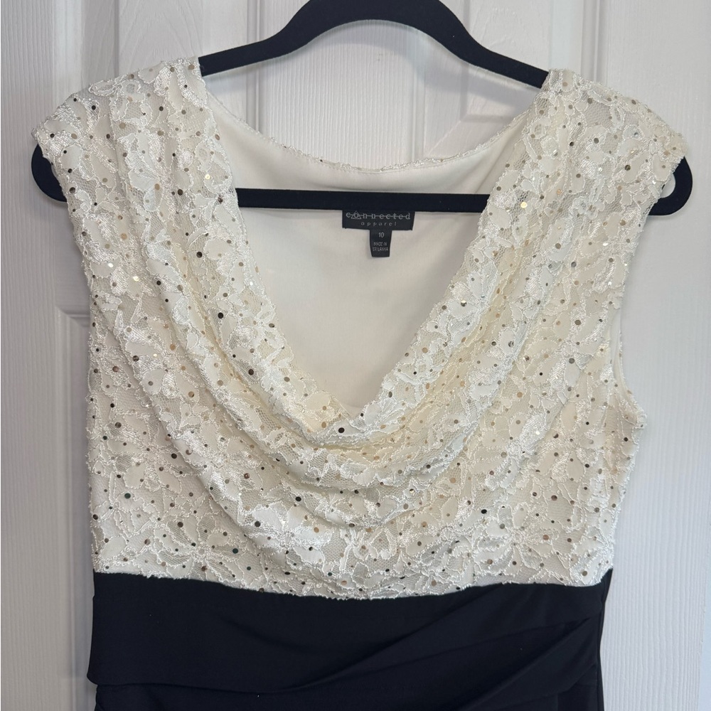 Connected Apparel Ivory Lace Dress